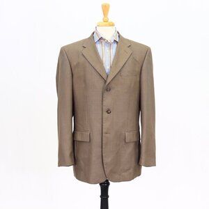 Perry Ellis 44R Brown Solid 3-Button Sport Coat Blazer Jacket P135